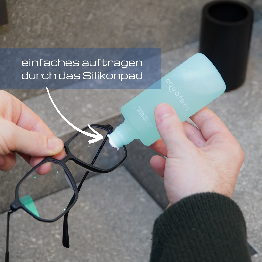 aQuatens Anwendung auf der Brille